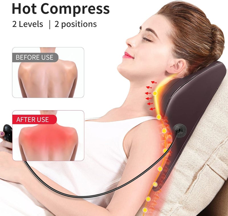 Boriwat Back Massager Neck Massager with Heat, Shiatsu Massage Pillow for Pain Relief, Massagers for Neck and Back, Shoulder, Leg, Christmas Gifts for Men Women Mom Dad, Stress Relax at Home Office and Car - Image 3